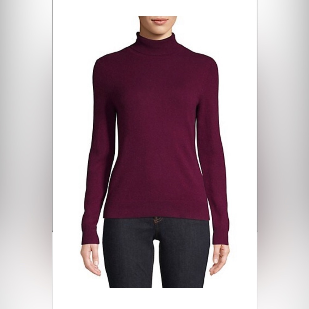 Lord and Taylor Cashmere Turtleneck in Wineberry - Size Large - New with tags